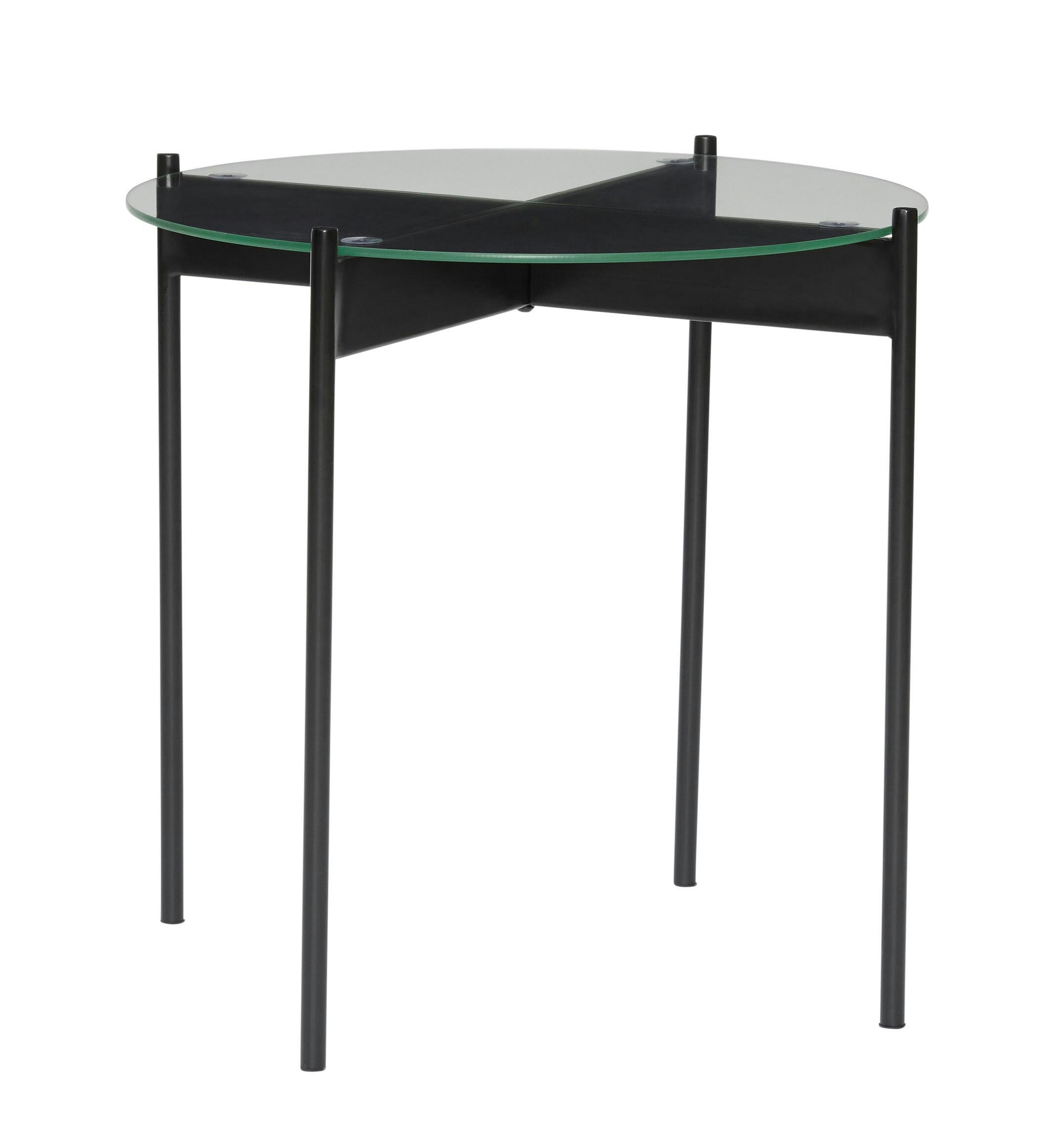 BEAM - Table d'appoint en verre et fer noir