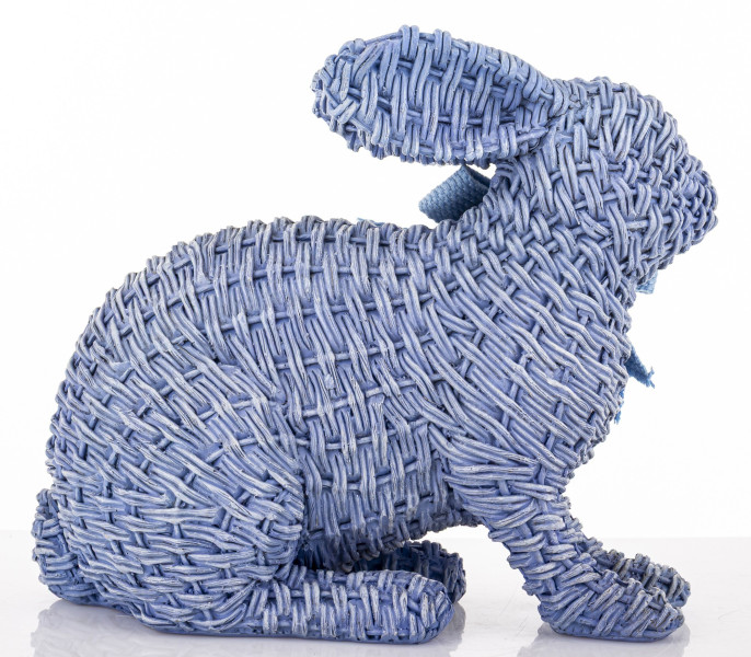 Dekoracja - figurka królika 19,5x22x12 cm AFICO niebieski mały