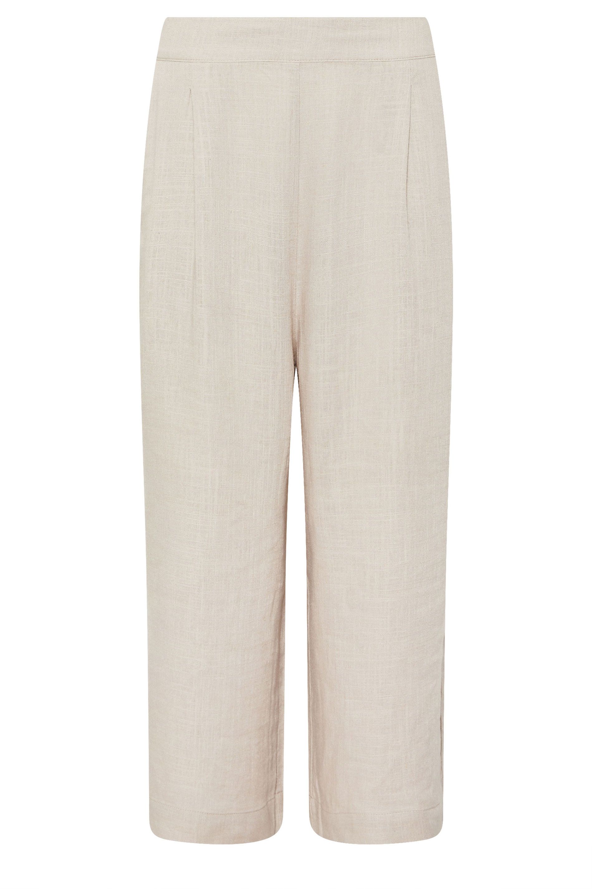 M&Co Cropped Wide Leg Linen Trousers