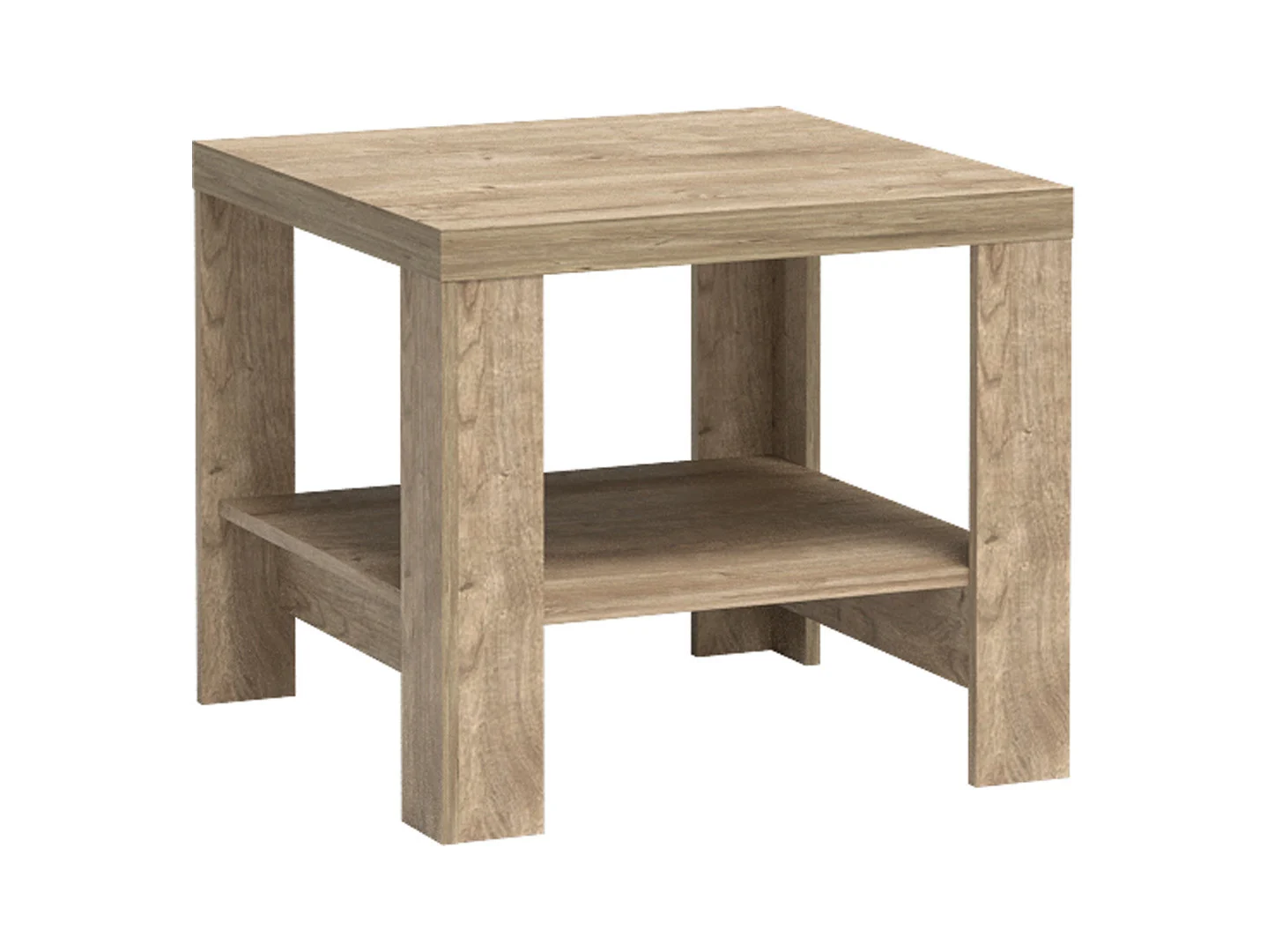 Ława NATURAL DĄB RIBBECK 65 x 65 z Półką Stylowa Salon HIT