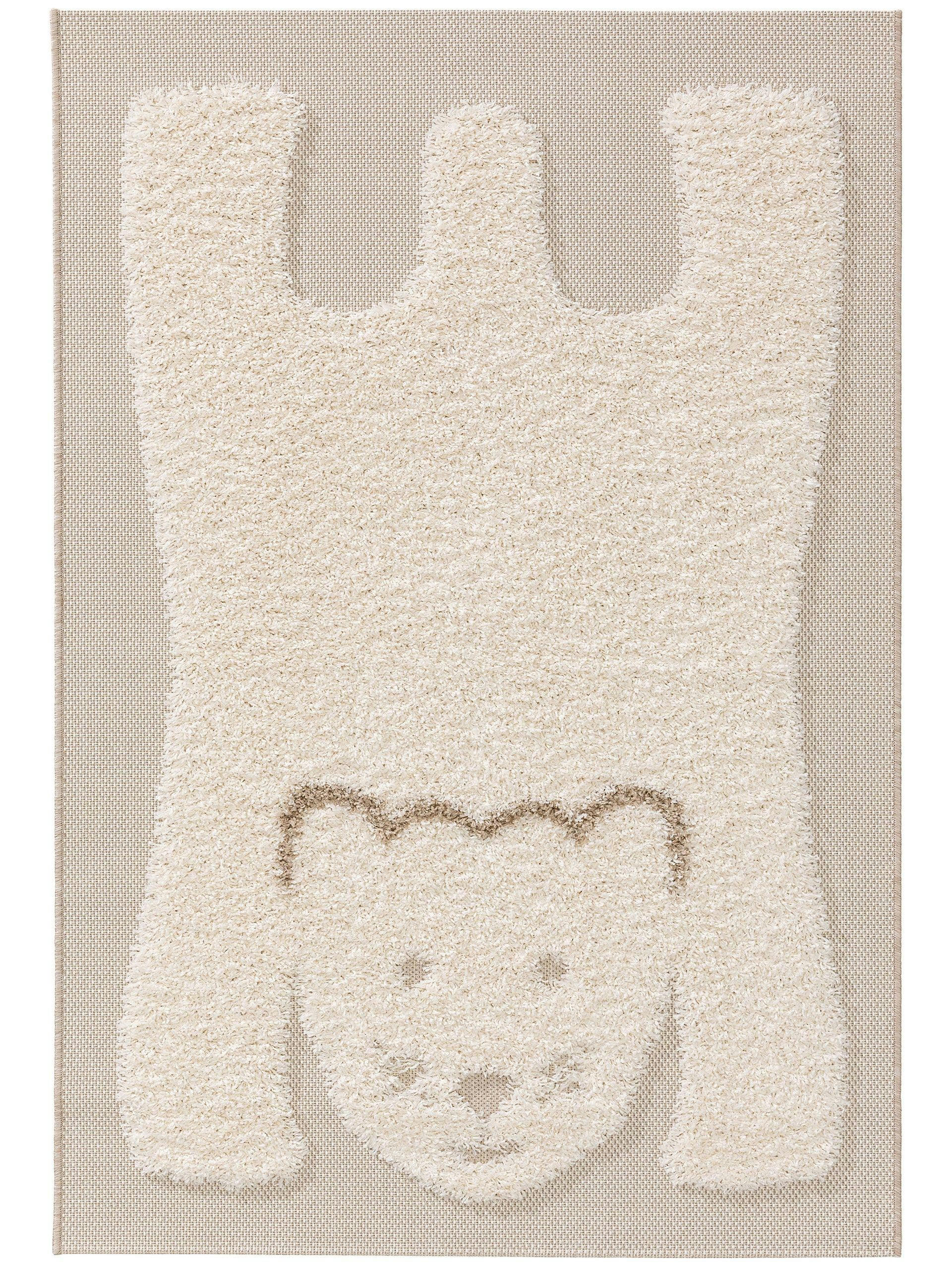CARLO - Tapis enfant crème/taupe 120x170