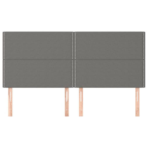 NNEVL Headboards 4 pcs Dark Grey 80x5x78/88 cm Fabric