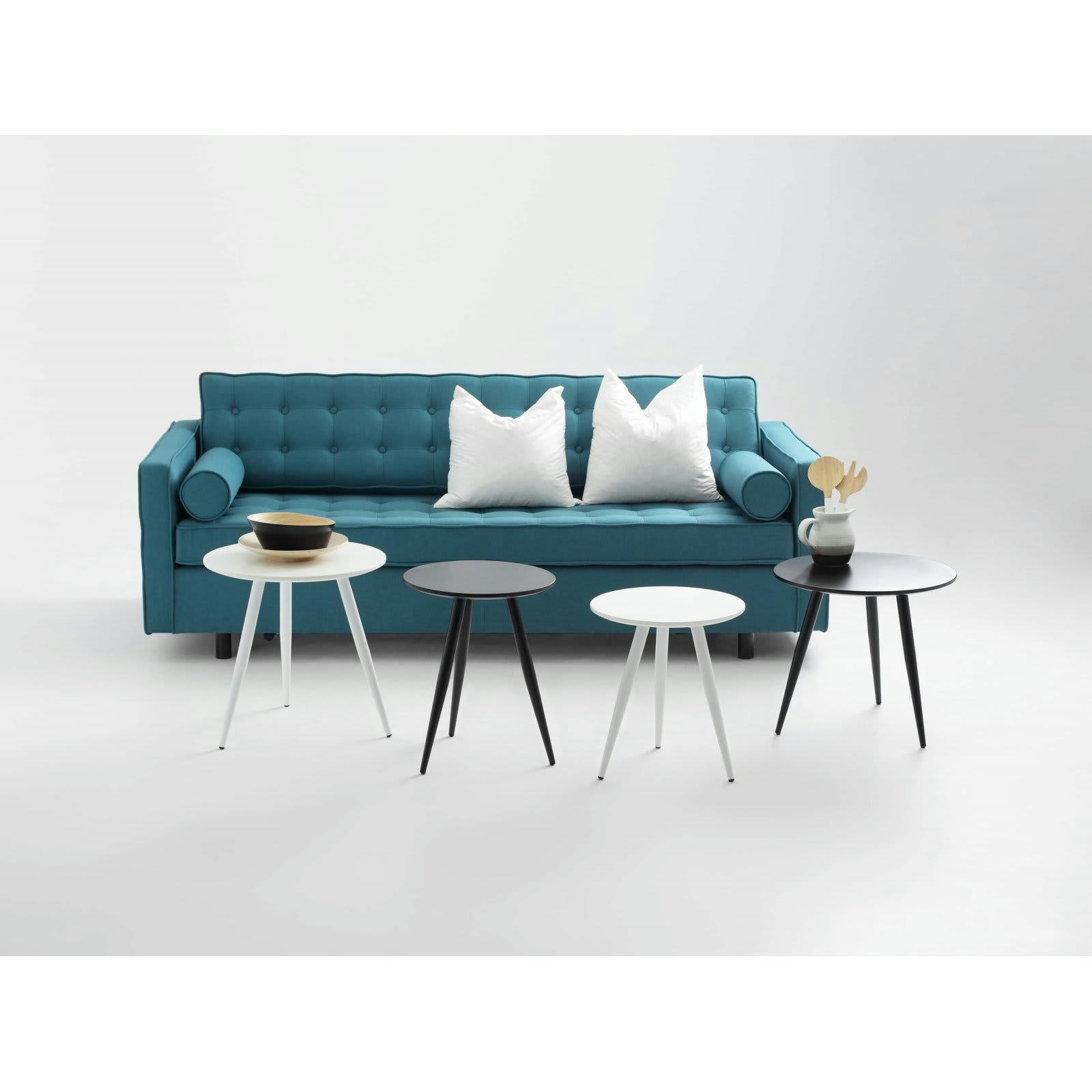 TOPIC - Canapé lit Tissu Bleu H. assise 34 cm rembourré