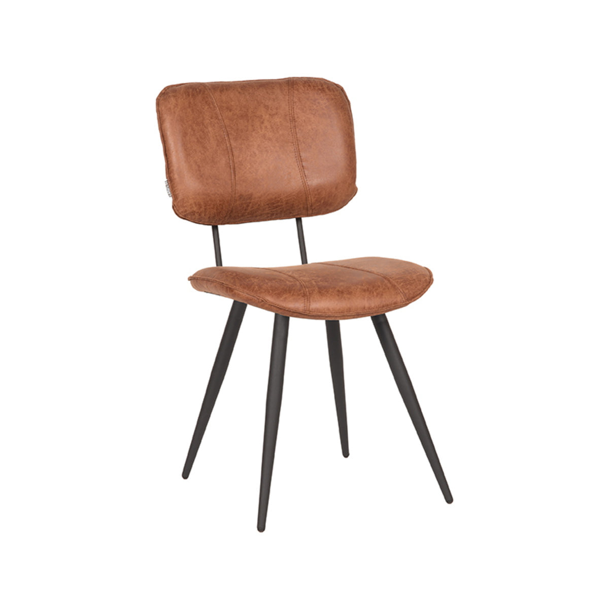 LABEL51 Eetkamerstoel Fos - Cognac - Zithoogte 50cm - Set van 2