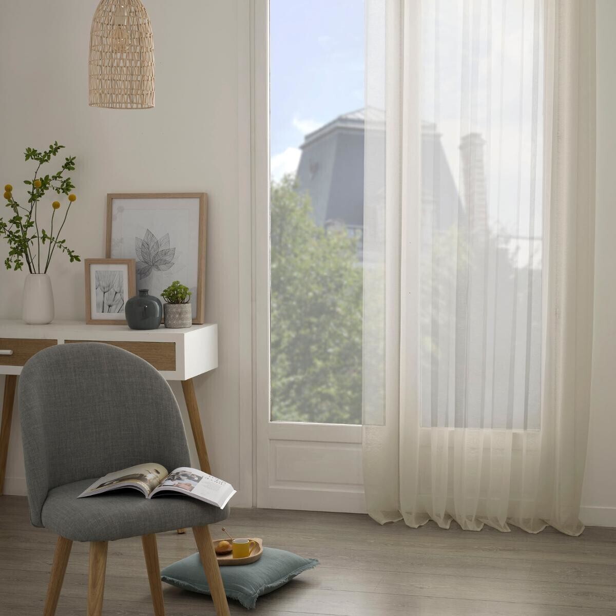 Sheer curtain "Moly" Beige, 135x240 cm