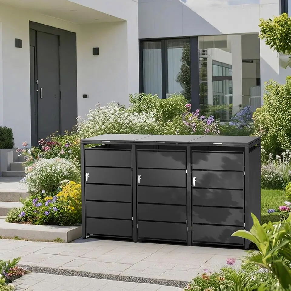 Kliko ombouw - 3 containers - Antraciet - Met lock functie