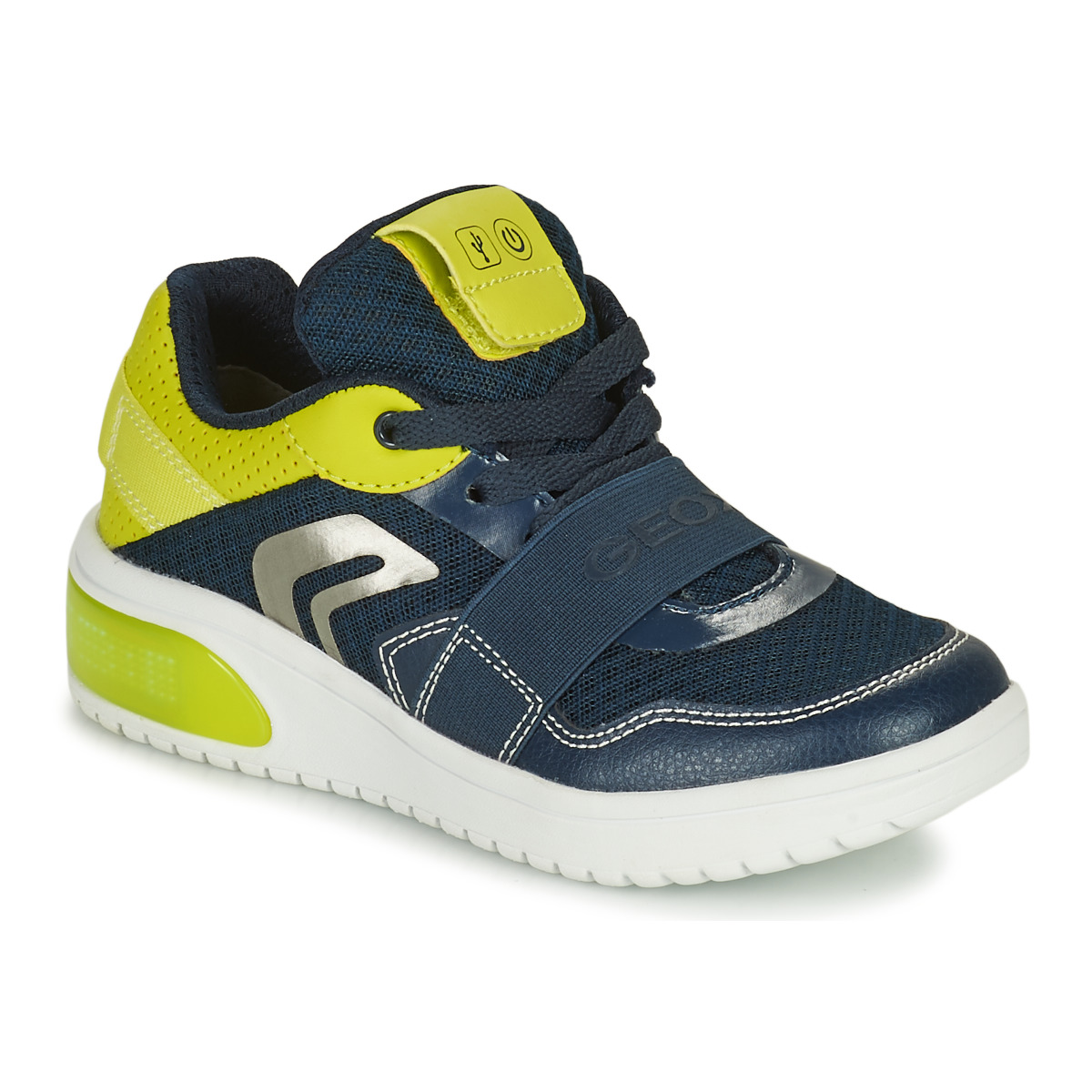 Geox - J XLED BOY - Marine / Yellow