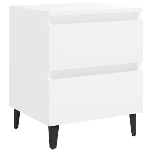 NNEVL Bed Cabinets 2 pcs White 40x35x50 cm Chipboard