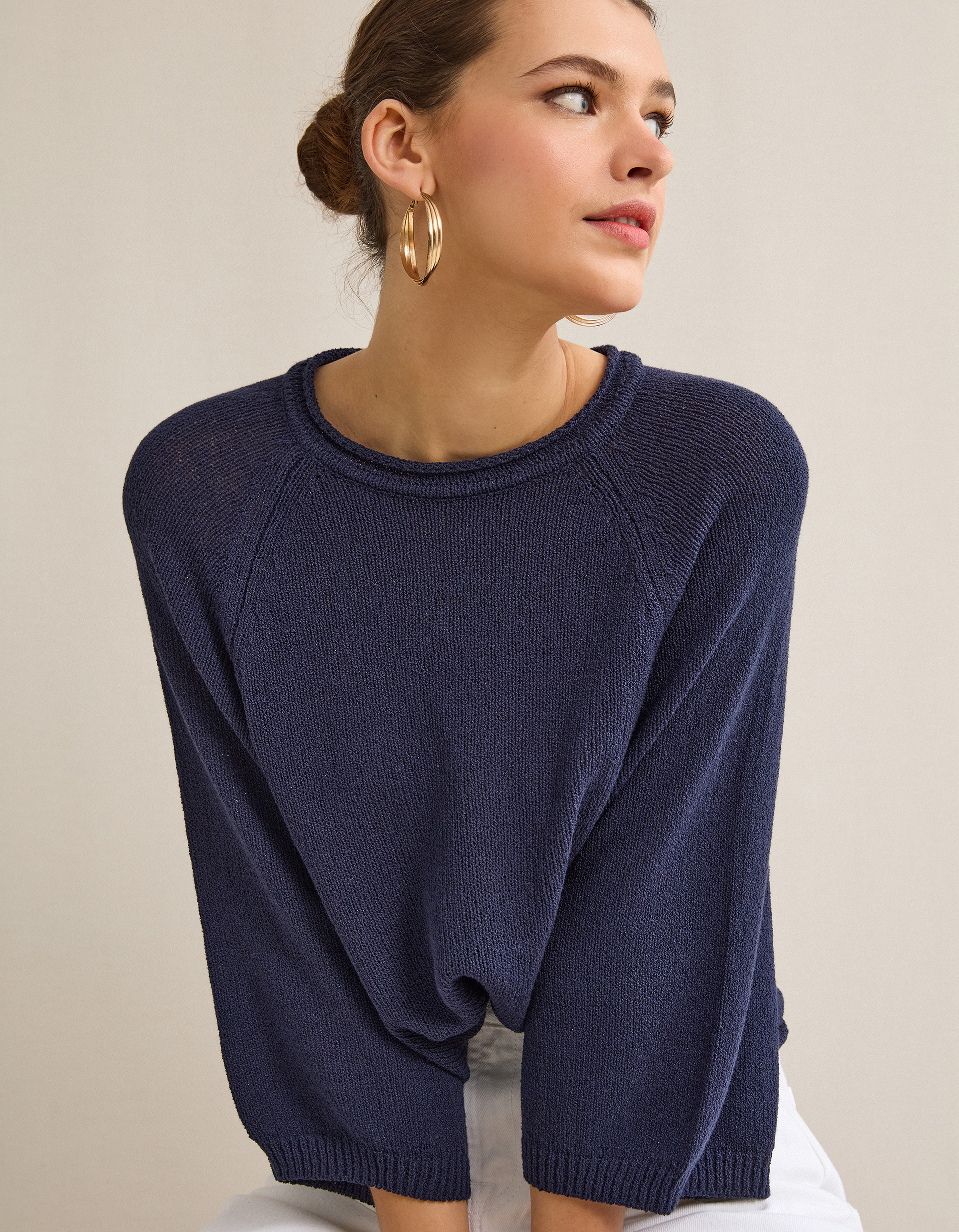 Camisola de Malha, Mulher, Azul Escuro