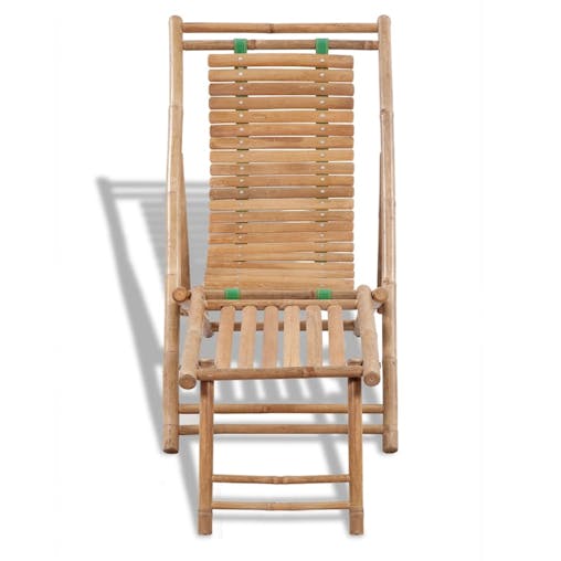 NNEVL Outdoor Deck Chair with Footrest Bamboo