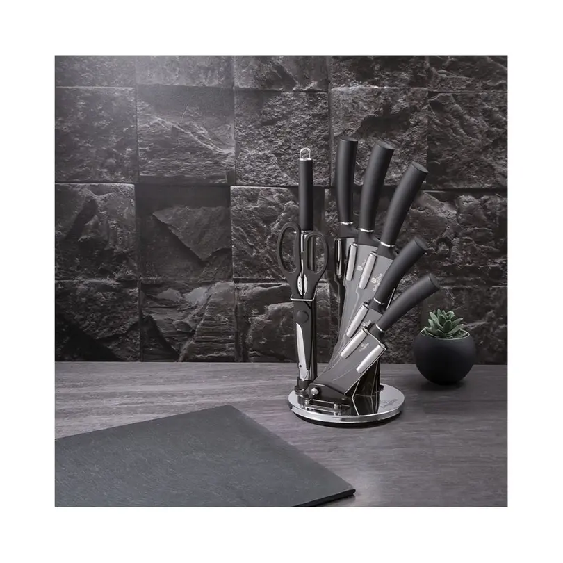 Messerblock 8-teilig Black Silver Collection
