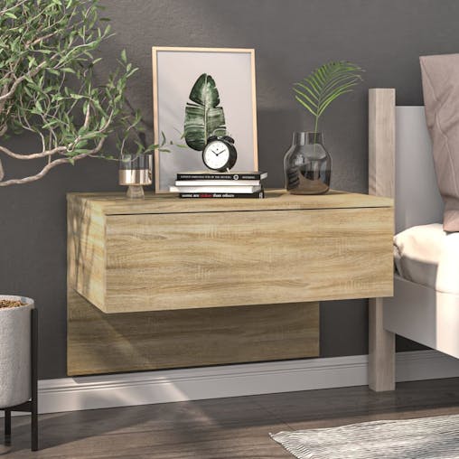NNEVL Wall-mounted Bedside Cabinets 2 pcs Sonoma Oak
