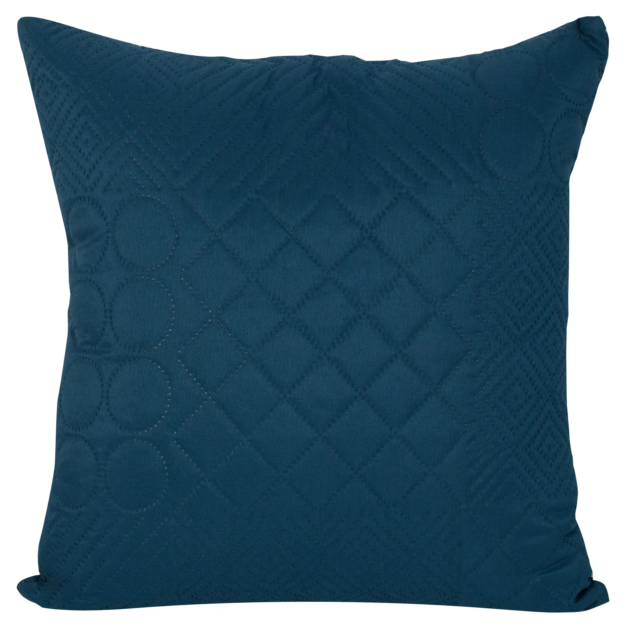 Poszewka na poduszkę 40x40 cm granatowa z patchworkowym motywem wytłaczanym techniką hot press BONI DESIGN 91