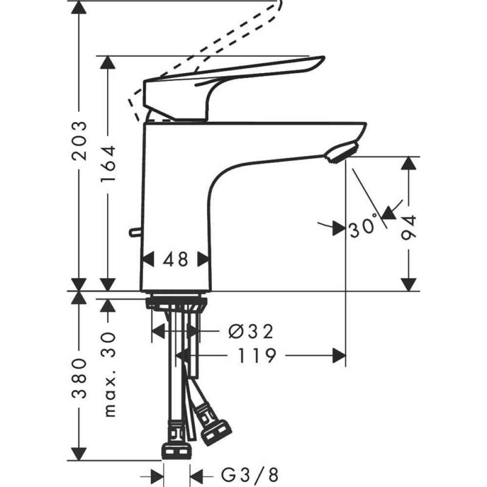 SERVANTBATTERI HANSGROHE LOGIS E 1-GREPS 100