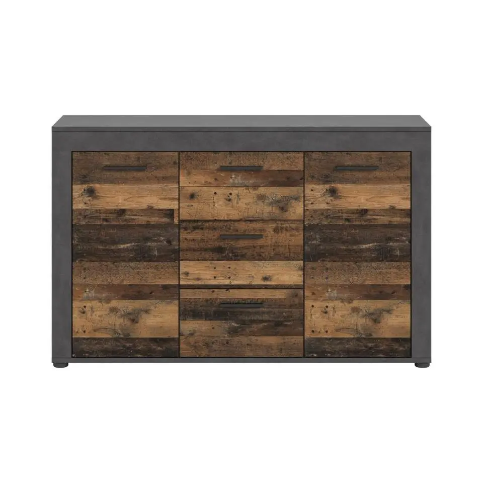 Hioshop Jam dressoir 2 deuren- 3 lades eiken decor