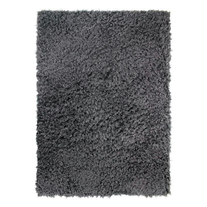AUTHENTIK - Tapis tout doux fausse fourrure gris foncé 197x290