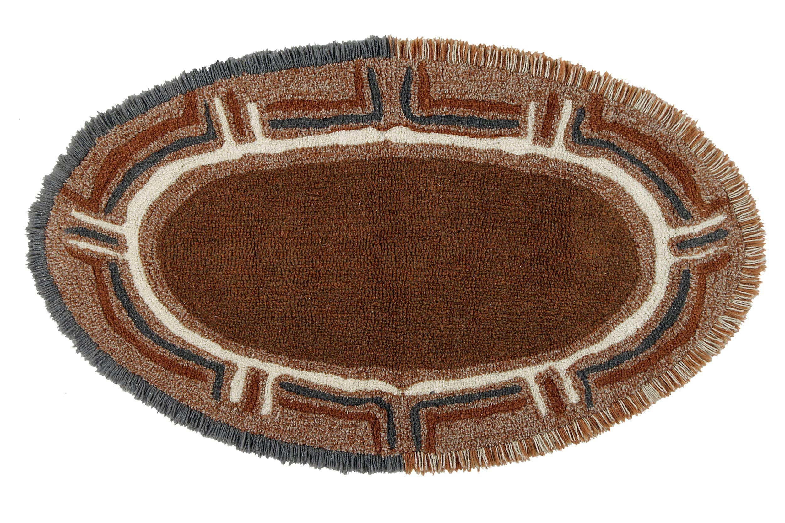 AFRICA - Tapis lavable en laine orange 80x140