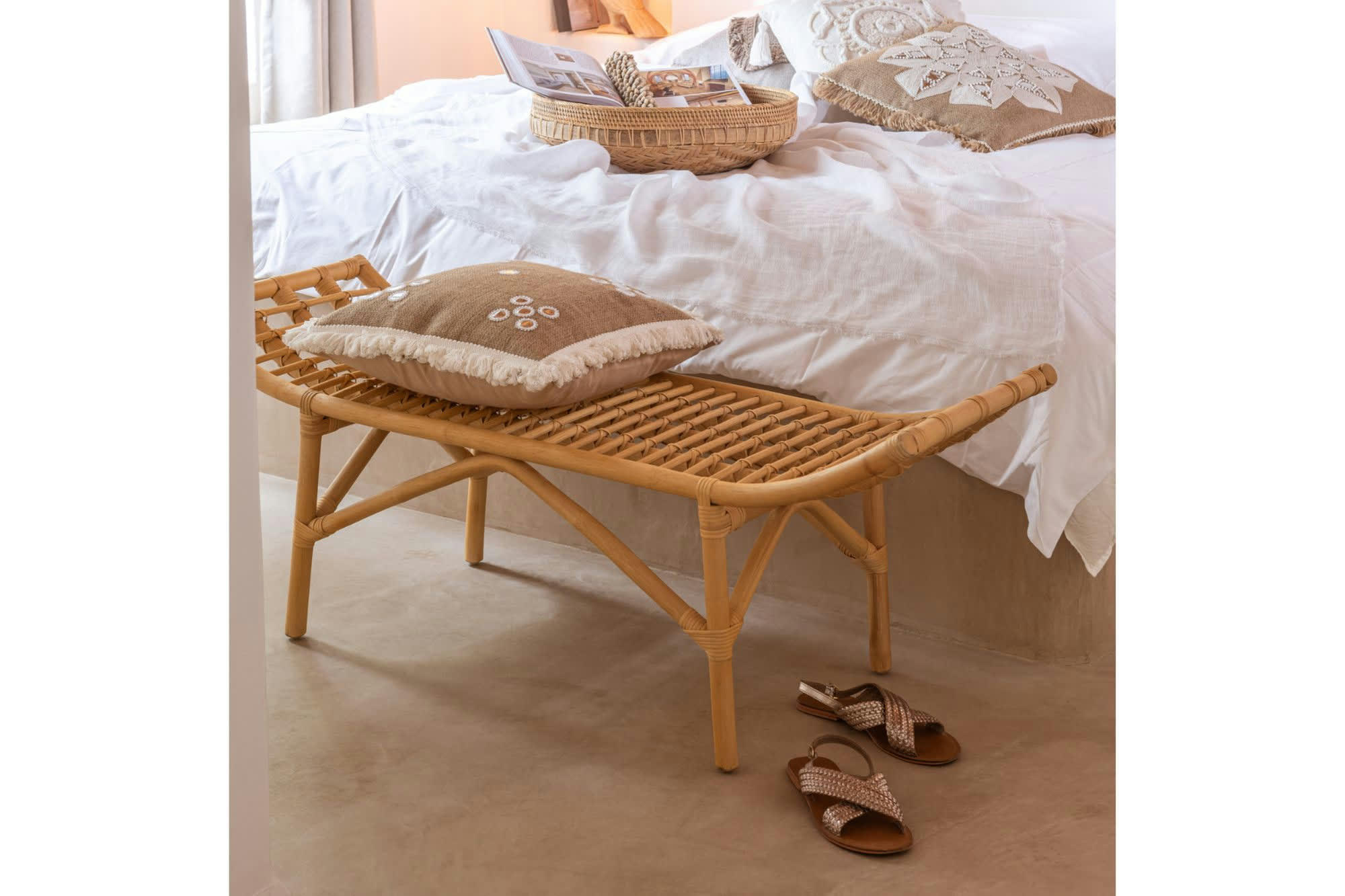 MIKA - Banc en rotin naturel 2 places L120