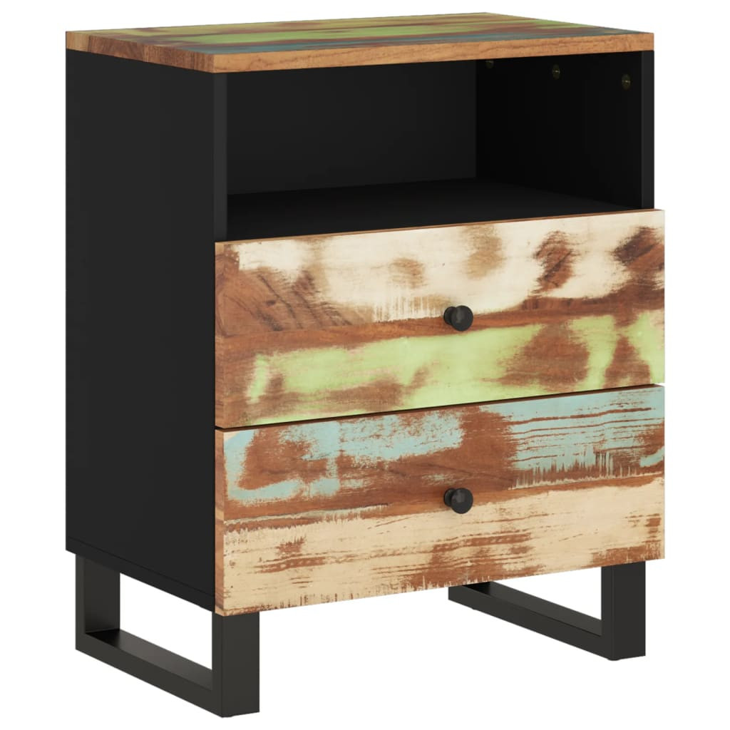 Szafka Nocna z Drewna z Odzysku Komoda Stolik Do Sypialni 50x33x62 cm