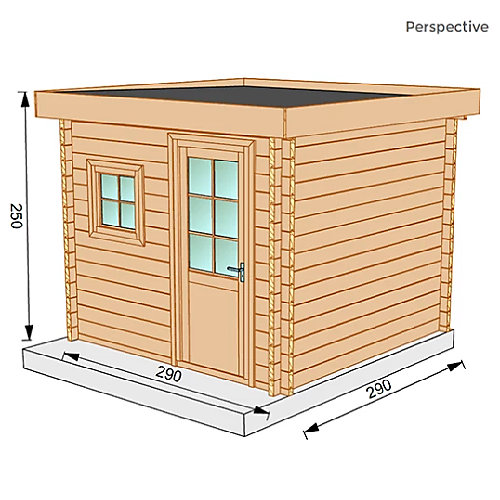 Chalet de jardin TALIPIA 9M² - Bois Douglas épaisseur 55mm - Portes &fenêtres bois - Toiture Bacacier