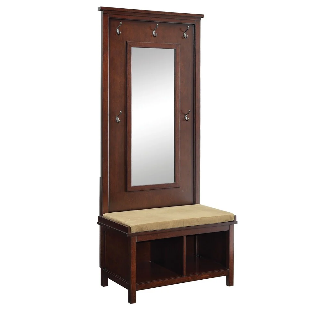 Copper Grove Moens Walnut Hall Tree - 34.25 x 19 x 76