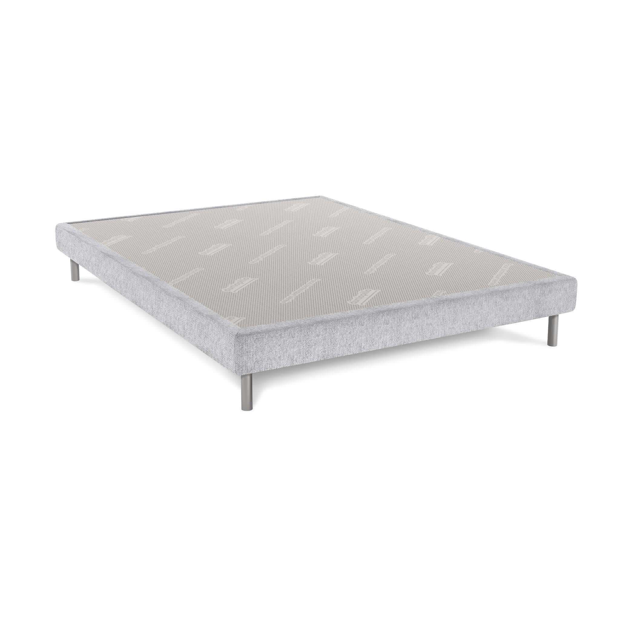- Sommier déco gris perle dunlopillo 15cm pieds inclus 140x190