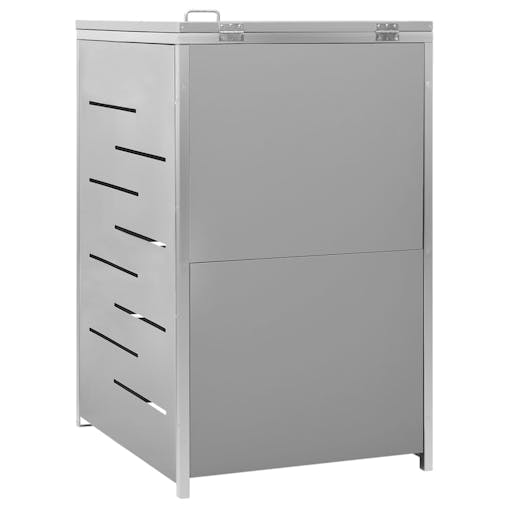 NNEVL Single Wheelie Bin Shed 69x77.5x115 cm Stainless Steel