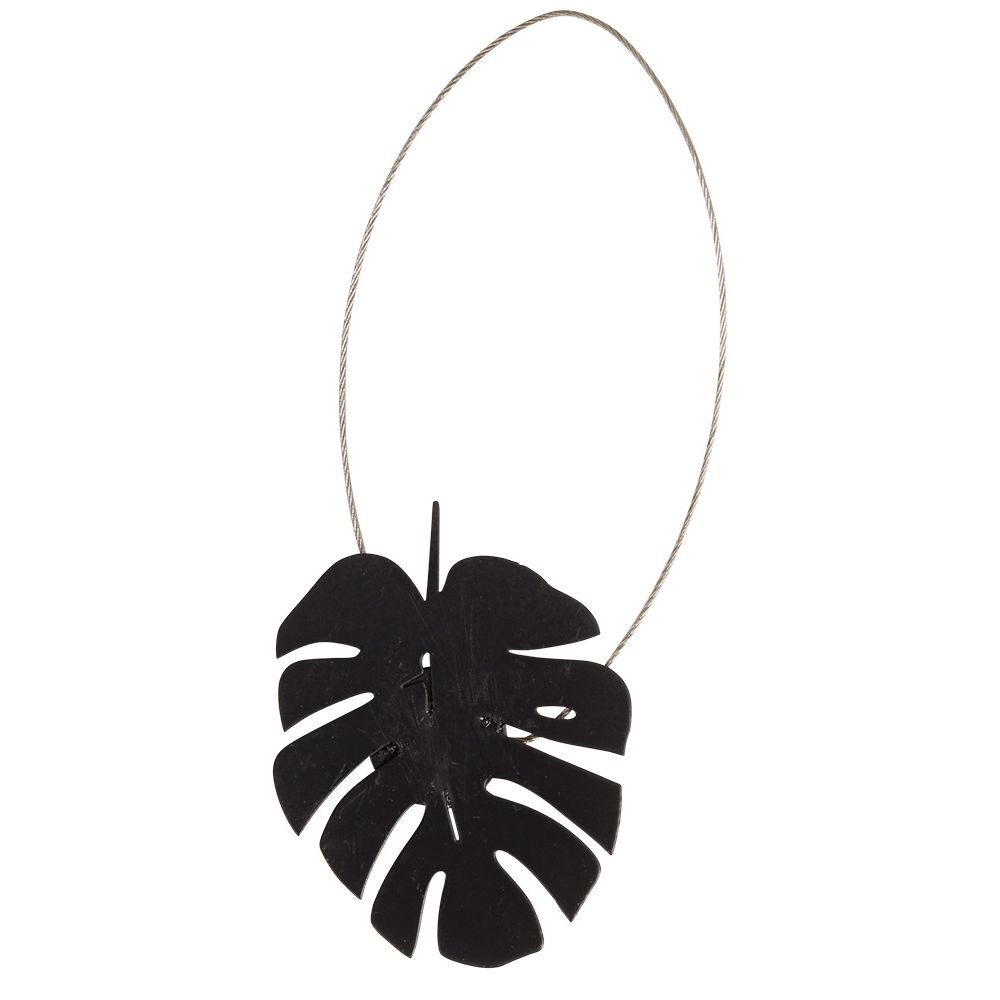Embrasse aimantée feuille de palmier métal noir