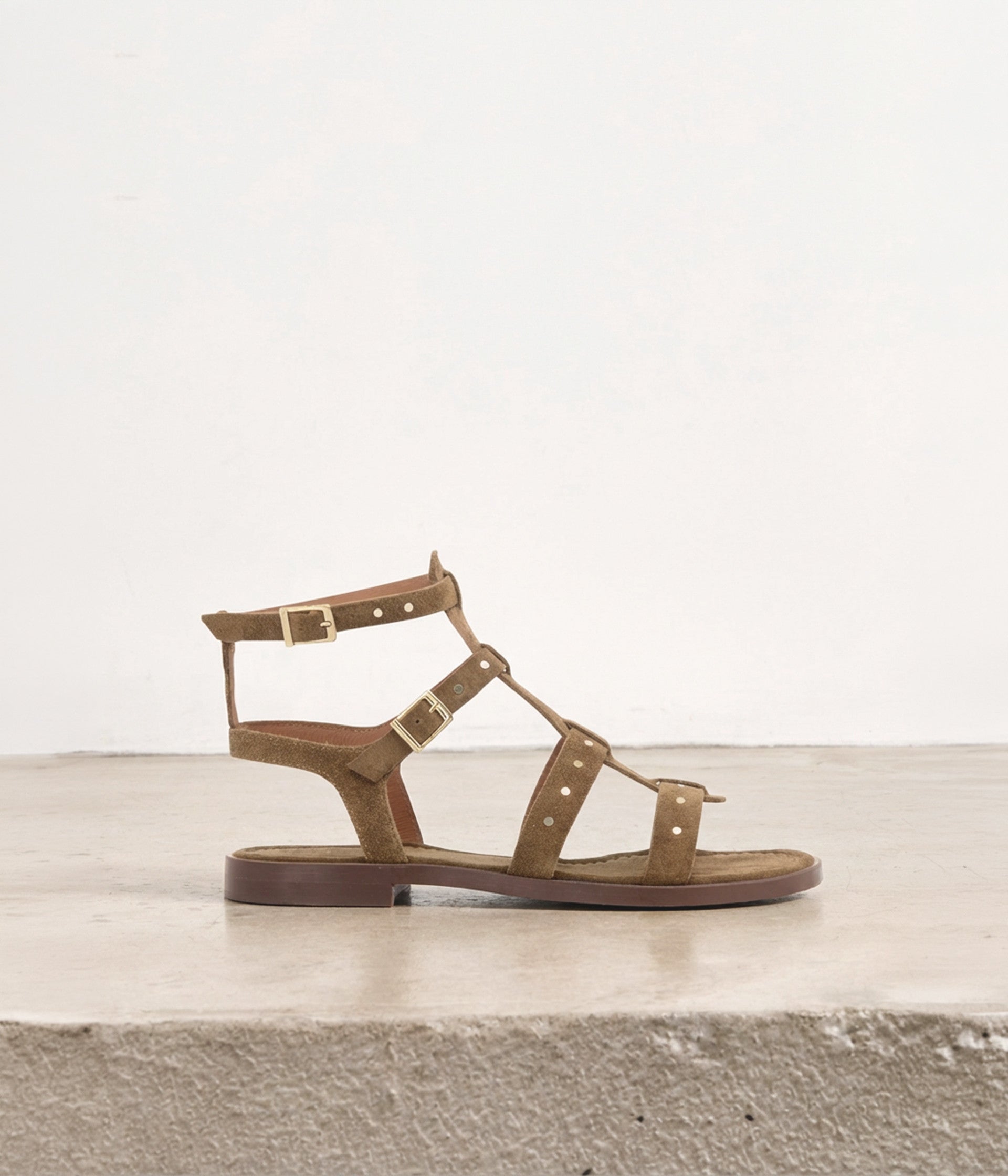 Sandales velours camel Cynthia