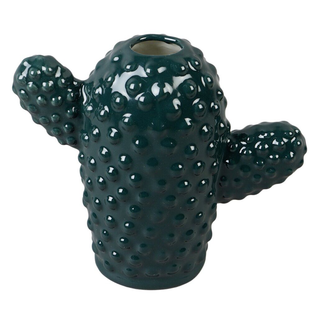 Vase décoratif cactus dolomite vert 18x8,5xH16cm