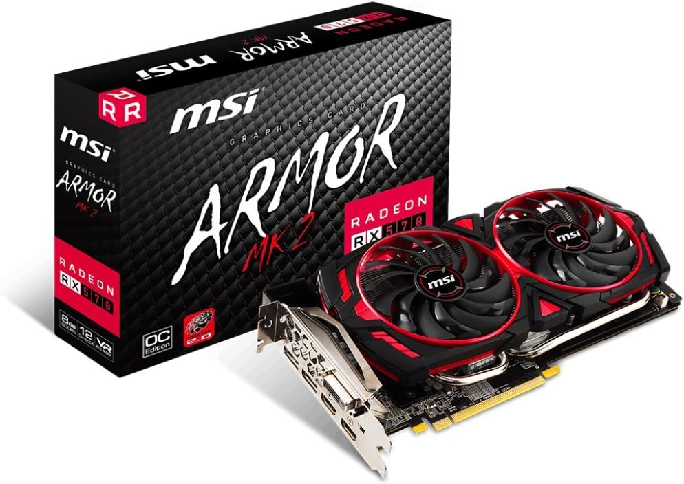 MSI Gaming Radeon RX 570 256-bit 8GB GDRR5 DirectX 12 VR Ready CFX Graphcis Card (RX 570 ARMOR MK2 8G OC)