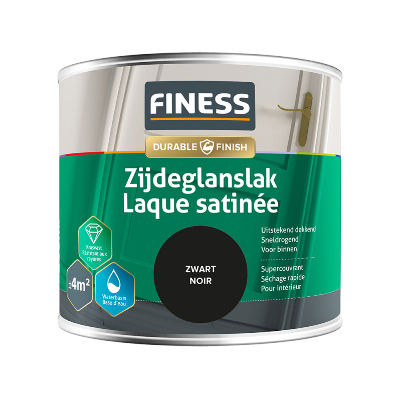 Laque satinée noire 0,25 L FINESS