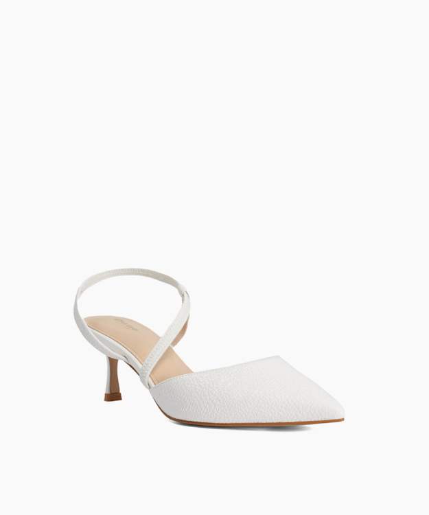 Charming White - Embellished Court Shoes