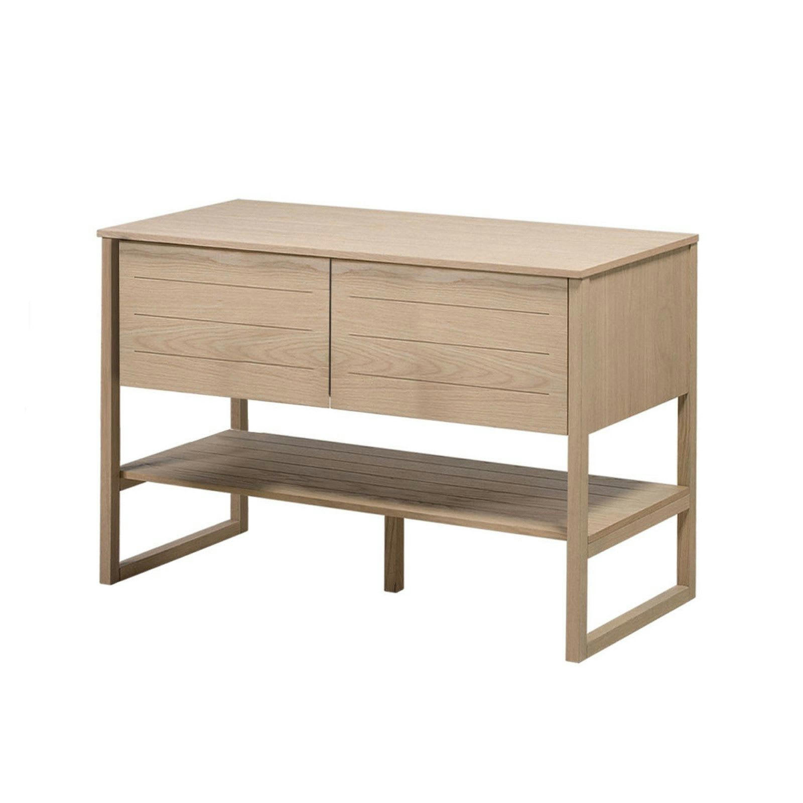 ATOLL - Meuble de salle de bain avec colonne effet bois clair