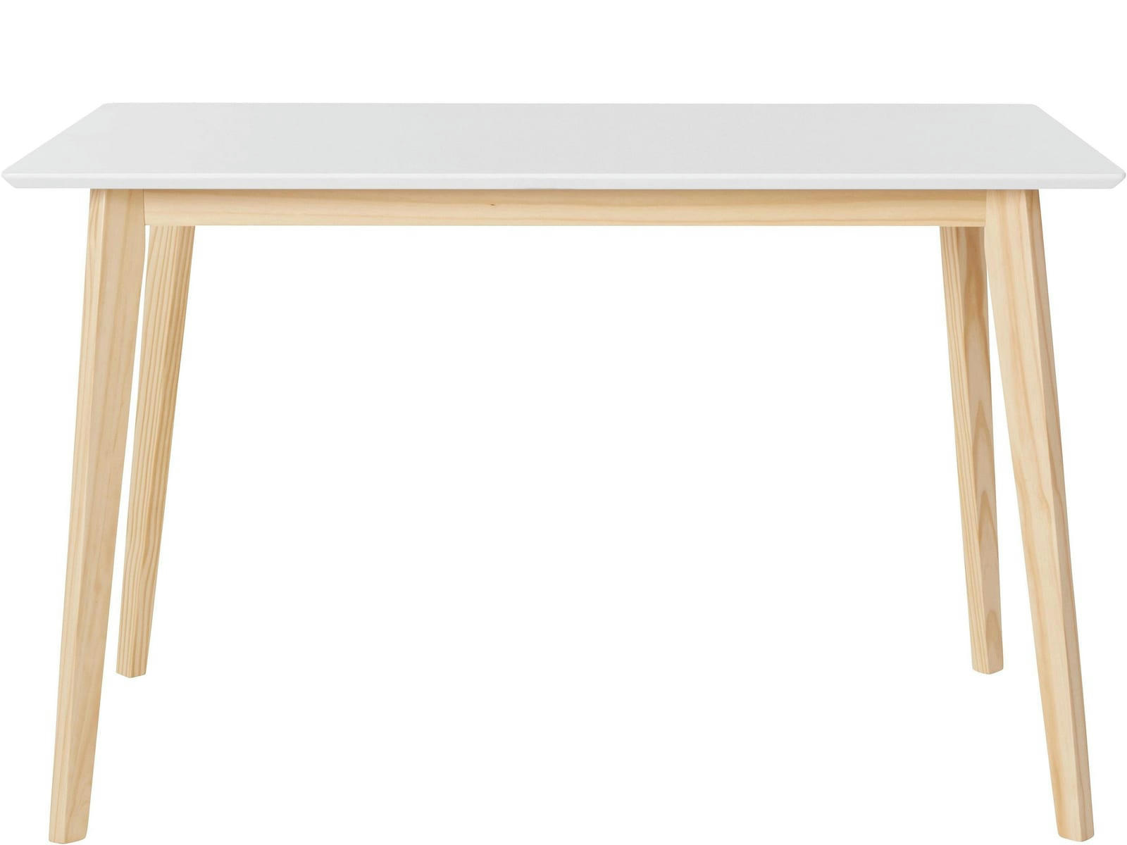 CODY - Table à manger rectangulaire en MDF blanc avec structure en pin nature