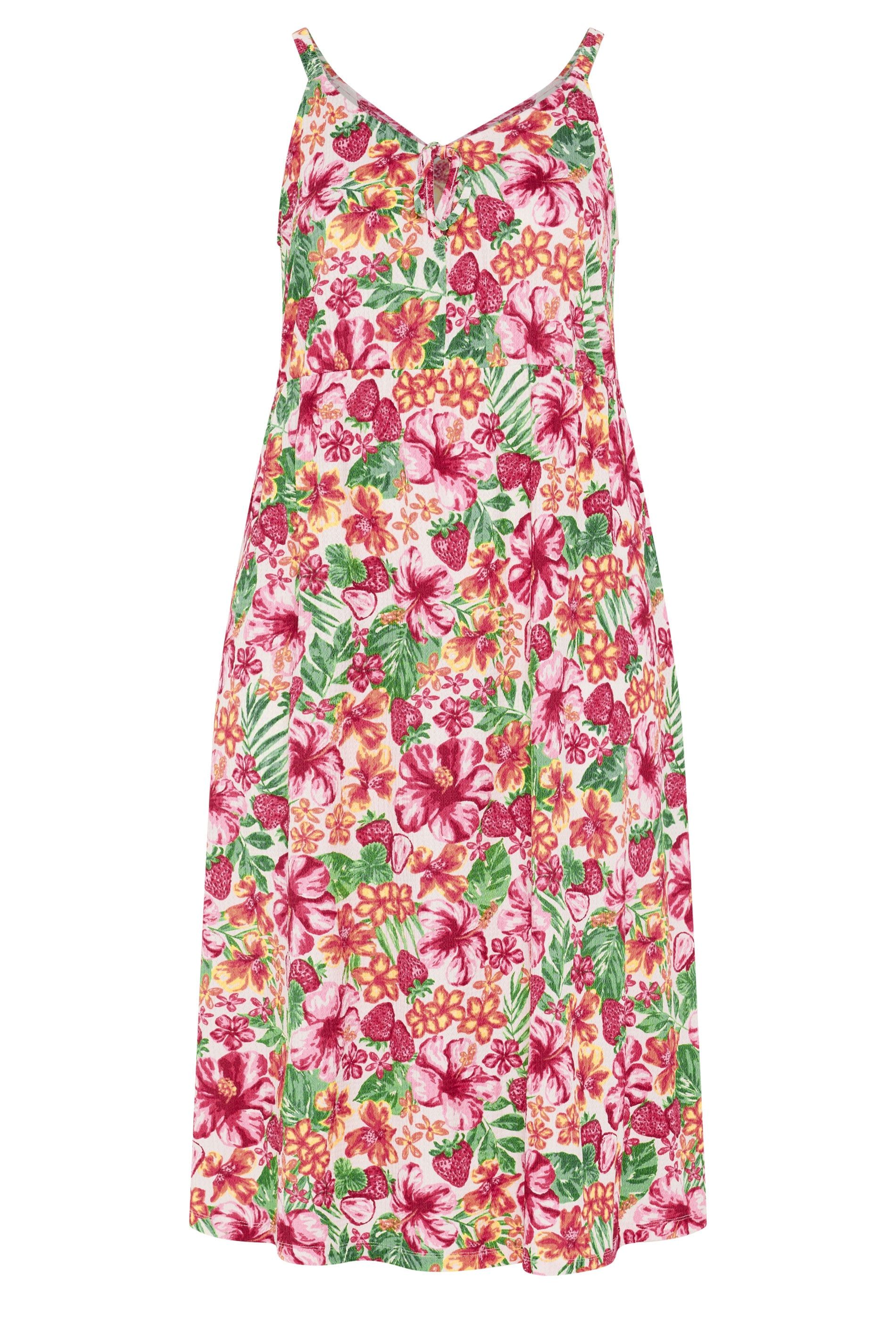 Yours Tropical Print Keyhole Midi Dress