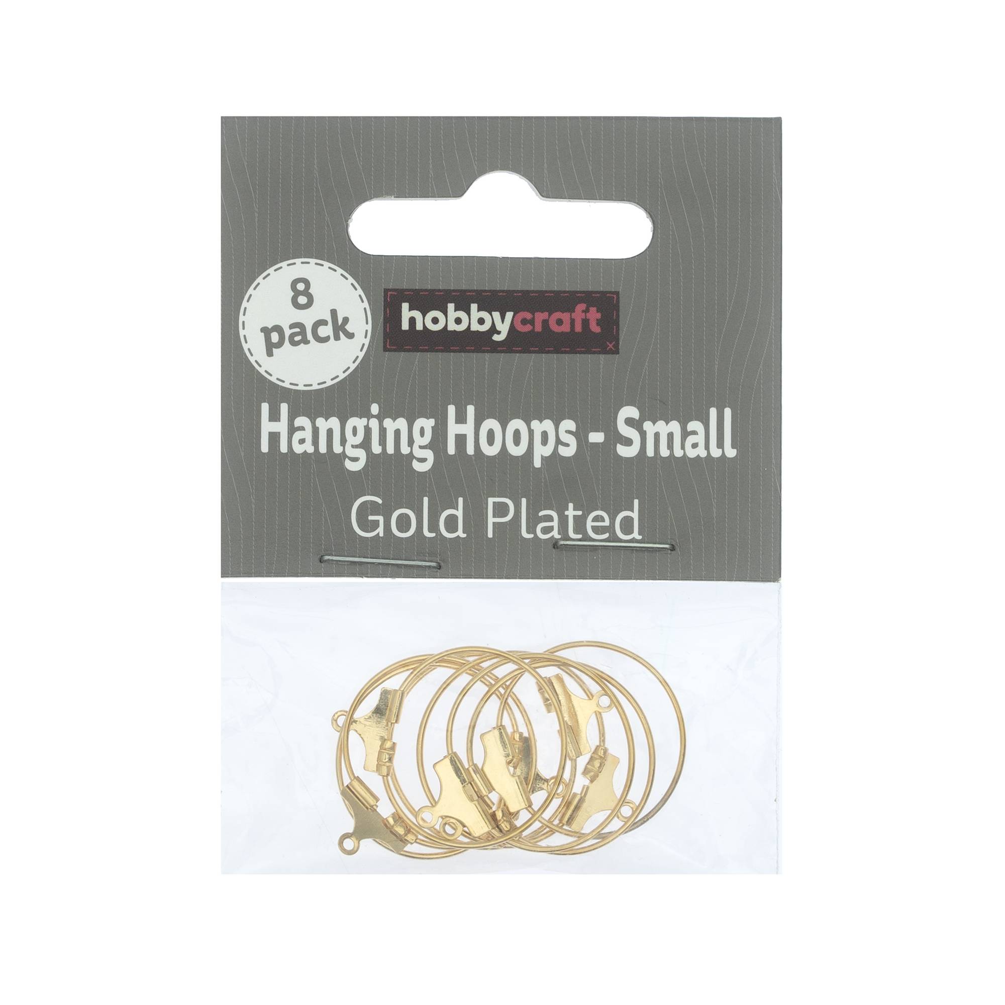 Gold Plated Hanging Hoops 15mm 8 Pack