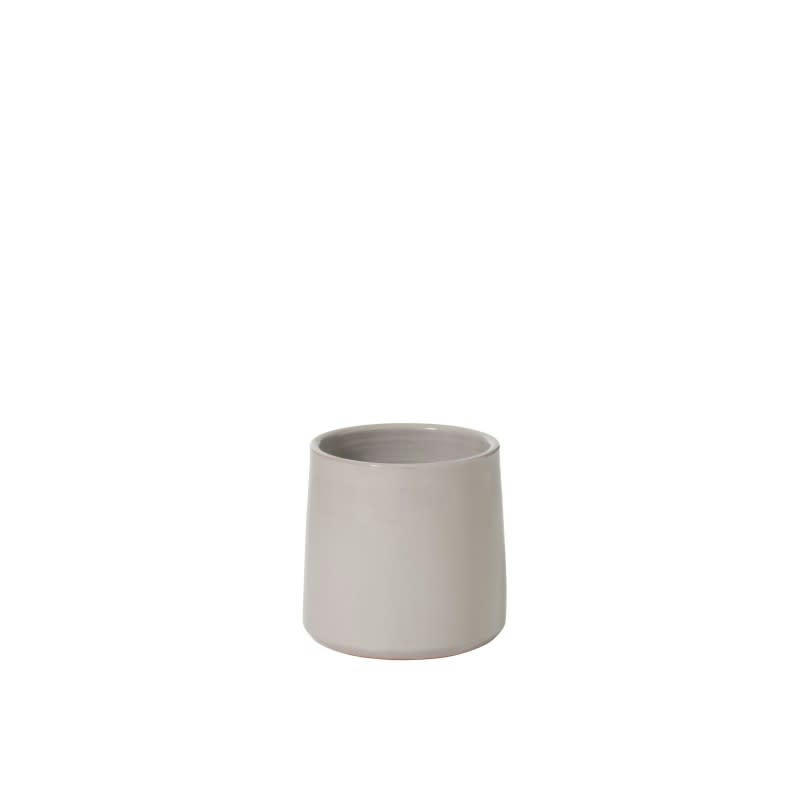 - cachepot rond en céramique gris 18x18x16.5 cm