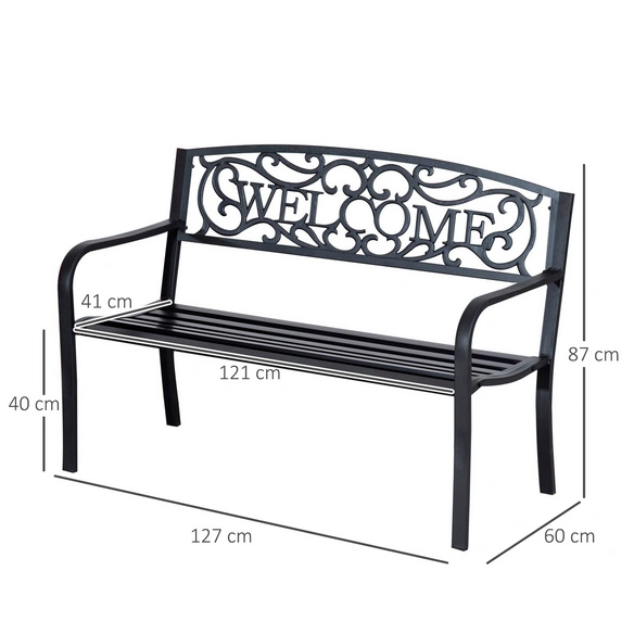 Gartenbank, 2-Sitzer, BxHxT: 127 x 87 x 60 cm