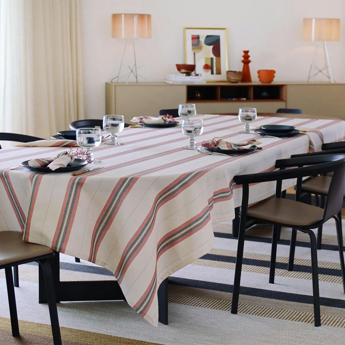 KANBO - Nappe coton et lin Terracotta 160x250 cm