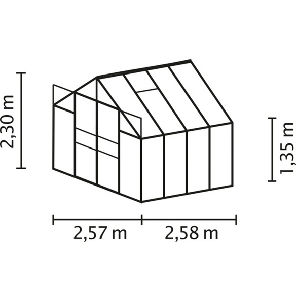 Gewächshaus »Mars«, 6,7 m², Aluminium/ESG Glas, winterfest