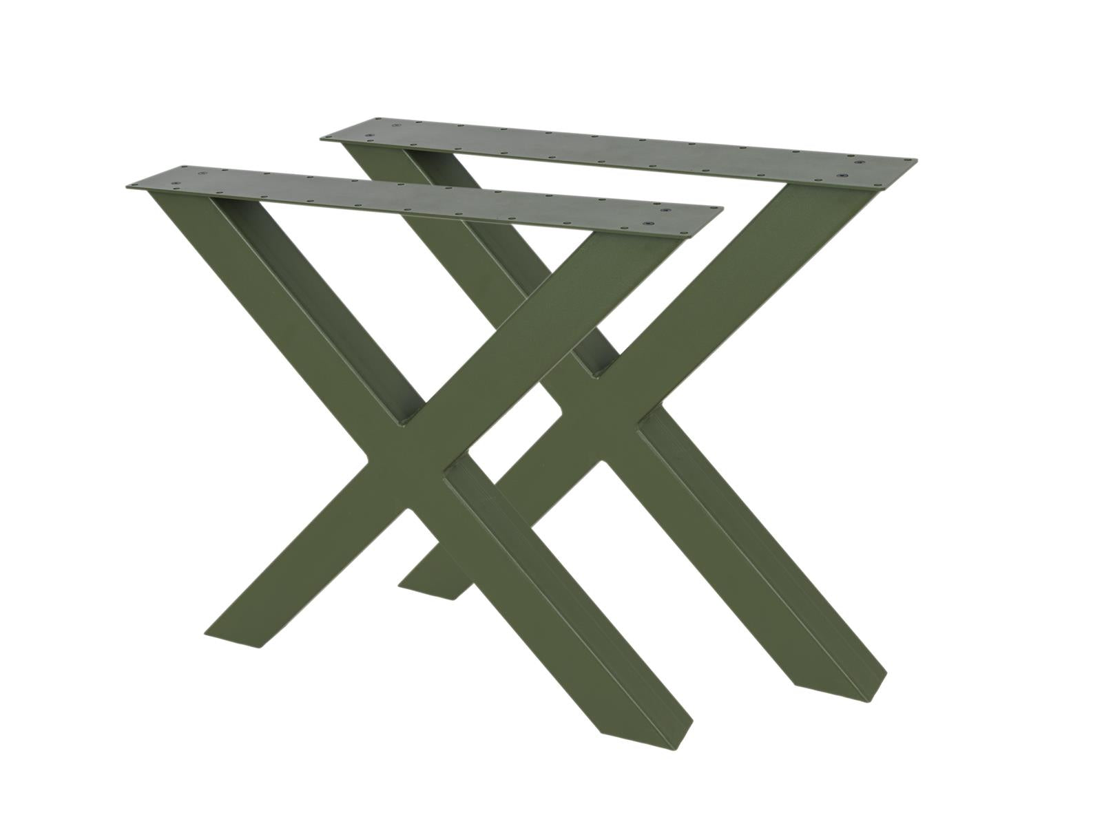 MaximaVida metalen X-poot tafel onderstel New York olijfgroen gecoat - per 2 stuks