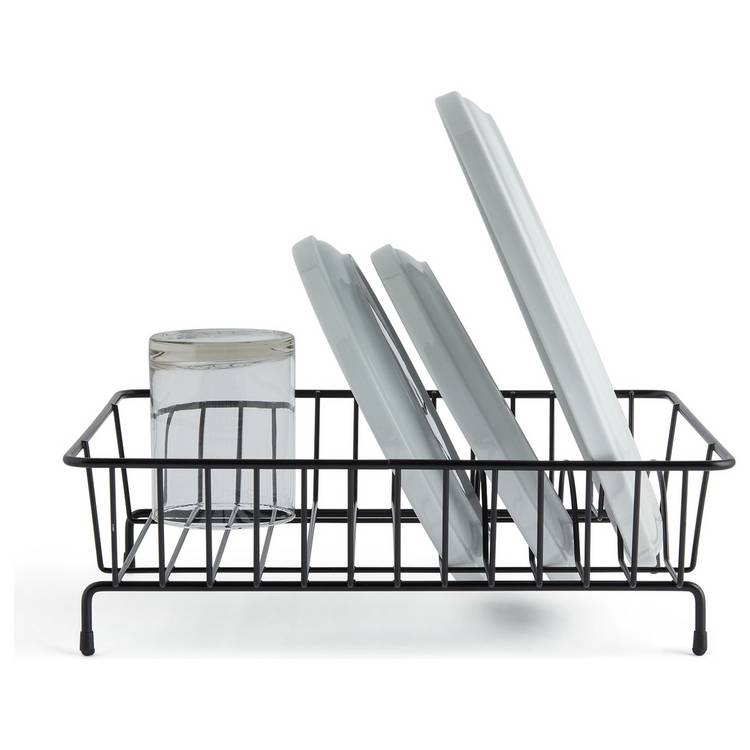 Habitat Compact Wire Dish Drainer - Black