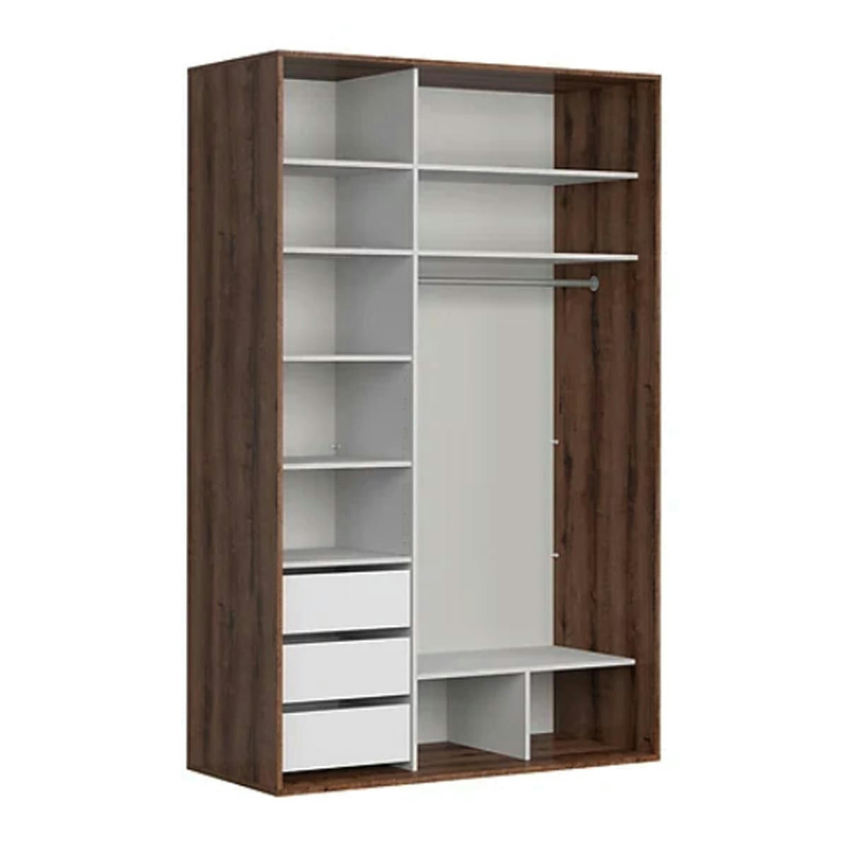 - Armoire 2 portes L150 x H240 cm stratifiés naturel et noir