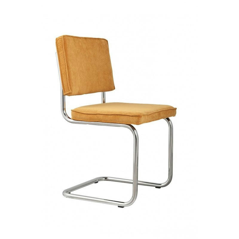 RIDGE RIB - Chaise design en tissu jaune