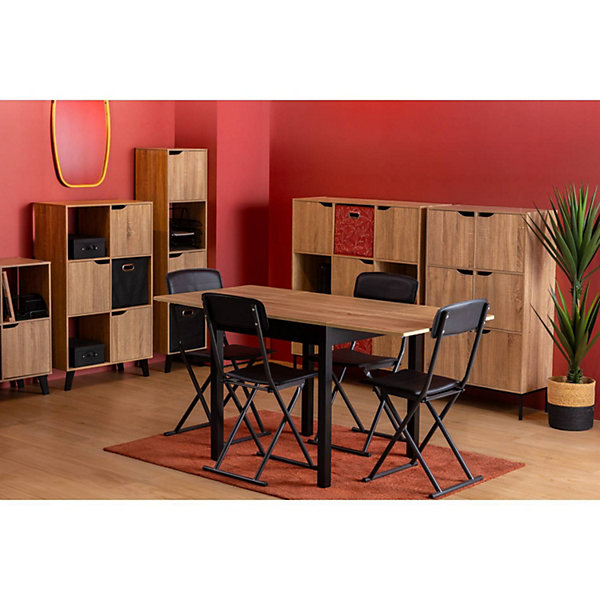 Chaise pliante simili cuir Noir - Atmosphera