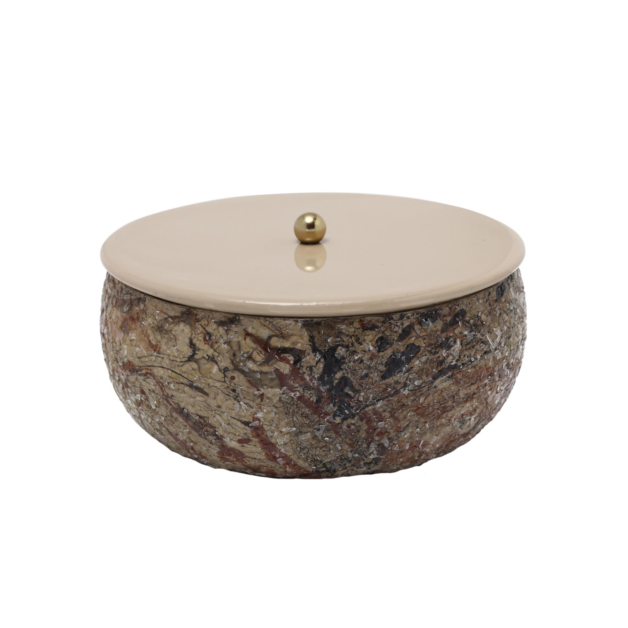 Present Time keukenaccessoire Mosaic Marble - bruin - Ø16.5cm