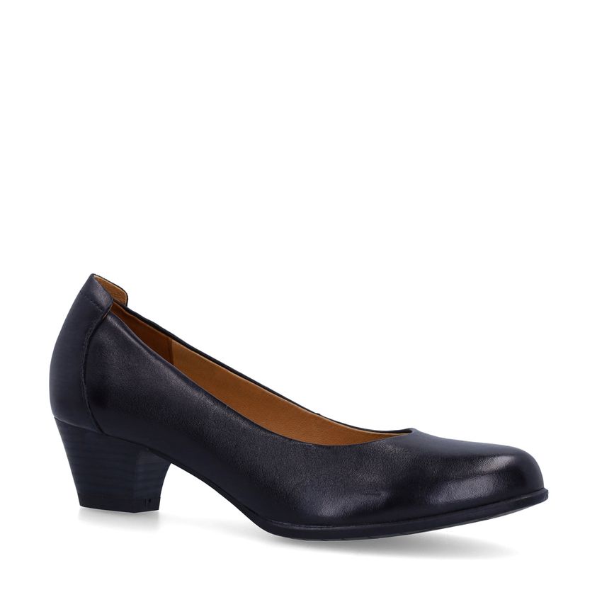 No Stress Zwarte leren pumps