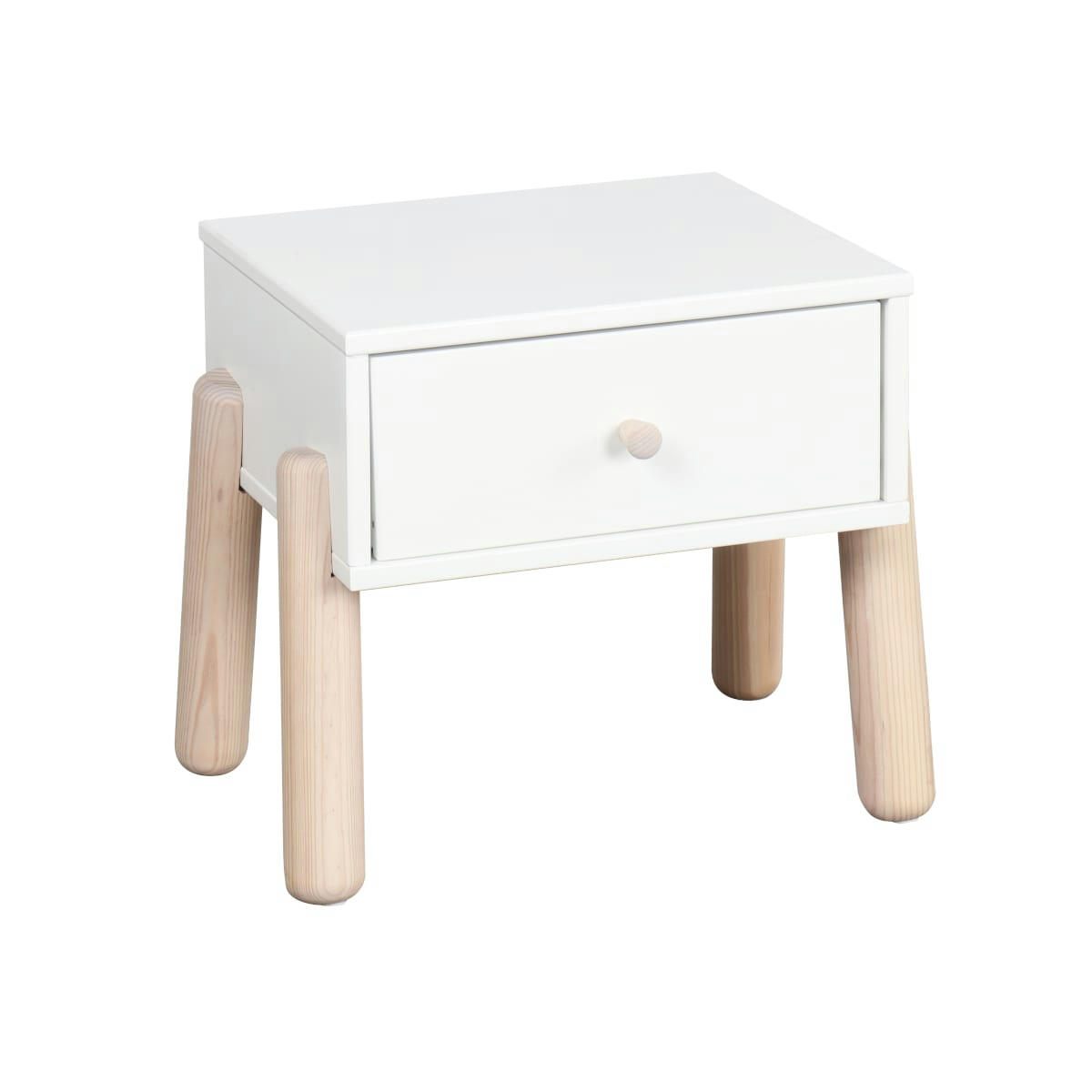 GABBY - Chevet enfant bois massif blanc et bois