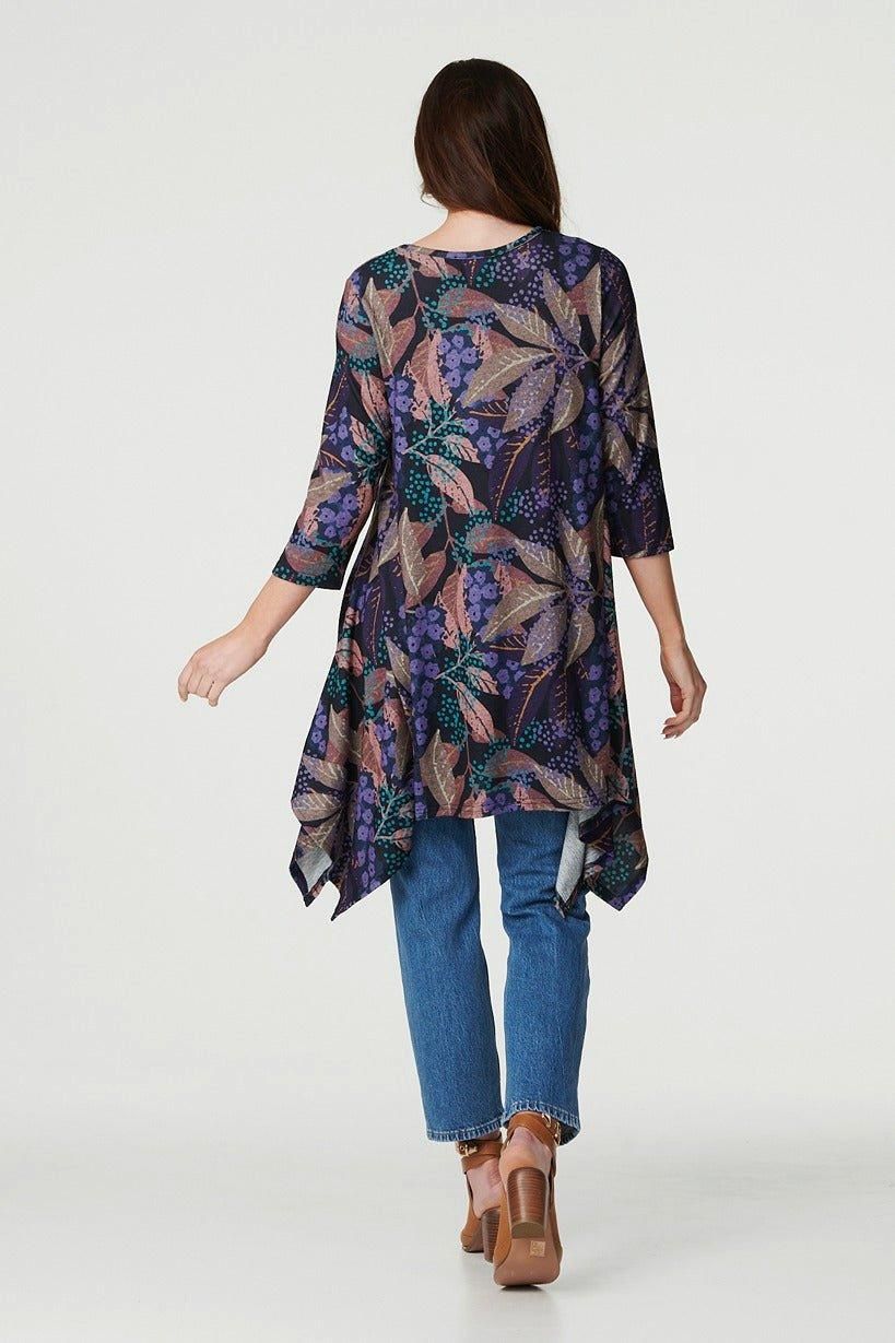 Izabel London Floral Asymmetric Hem Dress